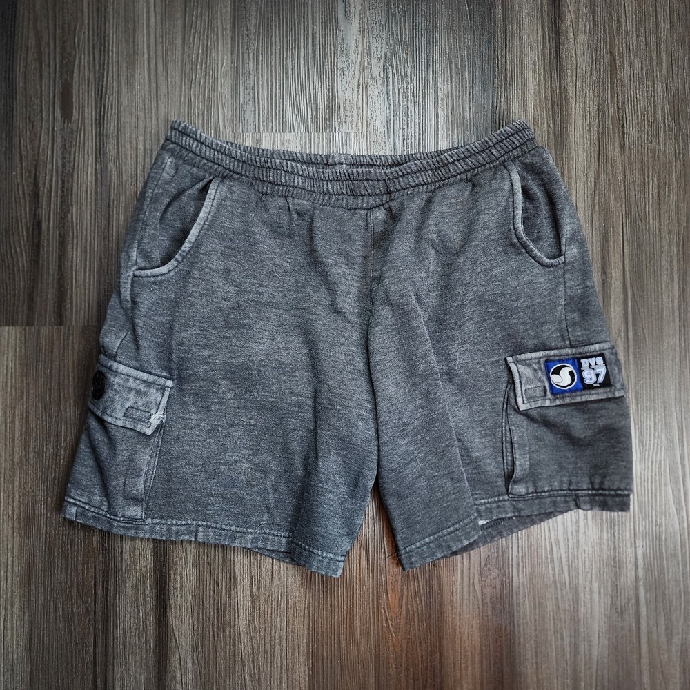 DVS Shoe Company 97 Cargo Shorts Men's Large Gray Knit Fleece Skatewear Y2K